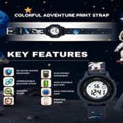 Spiky Colorful Adventure Printed Strap Digital Kids Watch