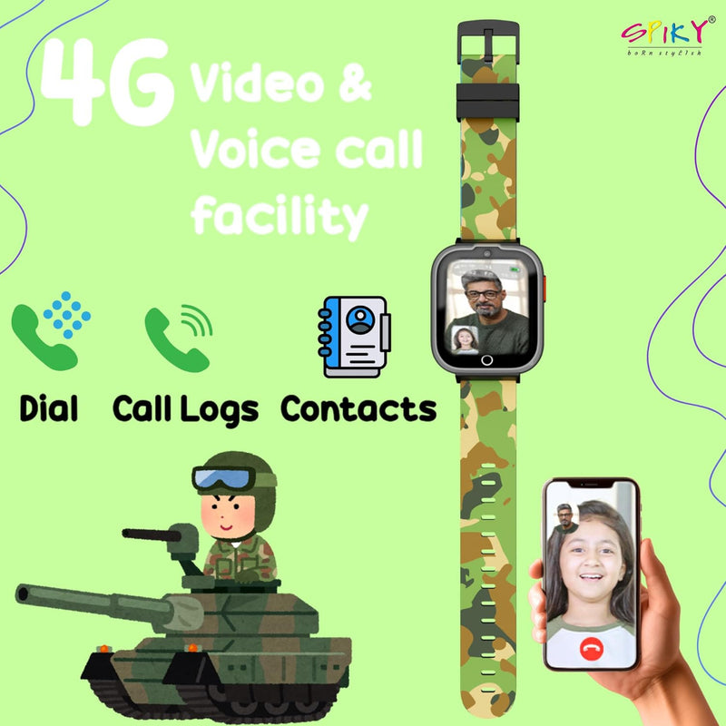 Spiky Cyclops 4g Voice Calling Kids Smartwatch