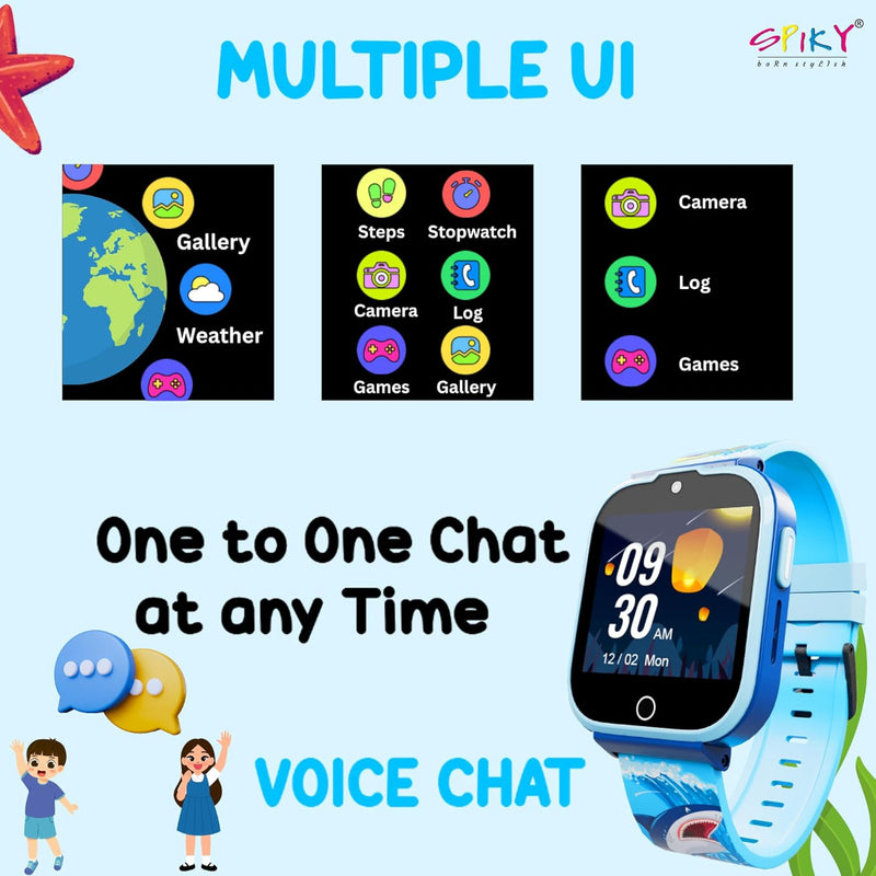 Spiky Cyclops 4g Voice Calling Kids Smartwatch