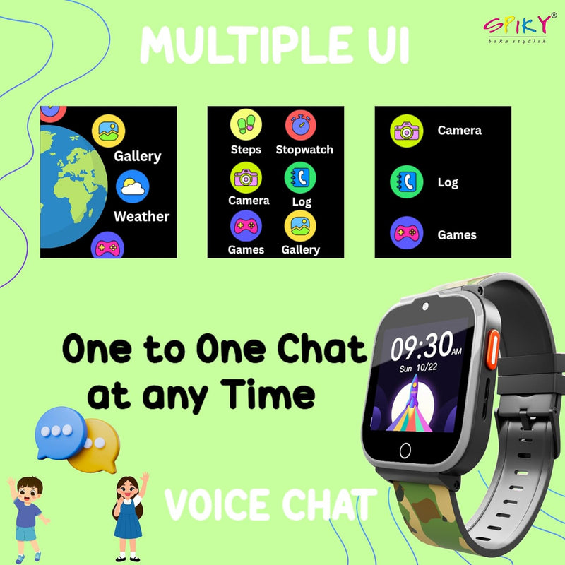 Spiky Cyclops 4g Voice Calling Kids Smartwatch