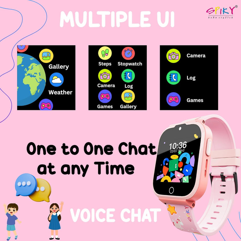 Spiky Cyclops 4g Voice Calling Kids Smartwatch