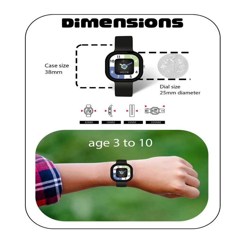 Spiky EVA10 Square Analog Watch for Kids