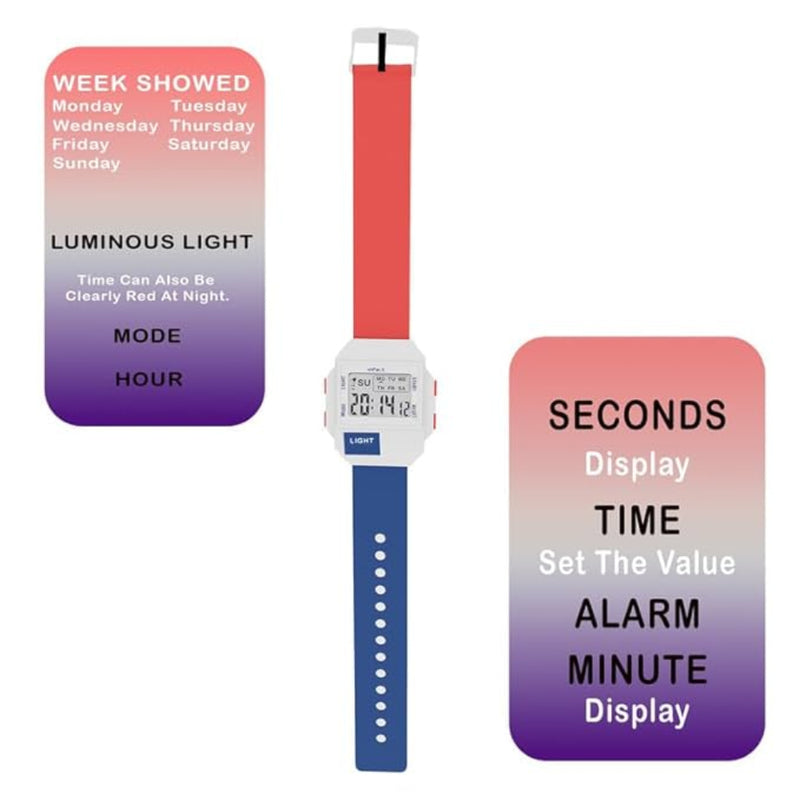 Spiky EVA34 Square Digital Sports Watch for Kids