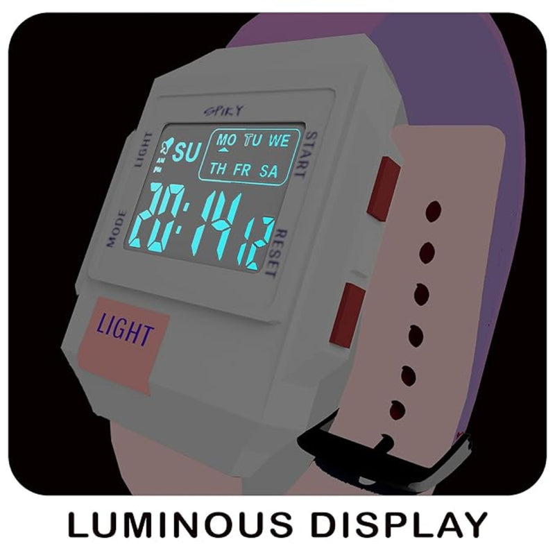 Spiky EVA34 Square Digital Sports Watch for Kids