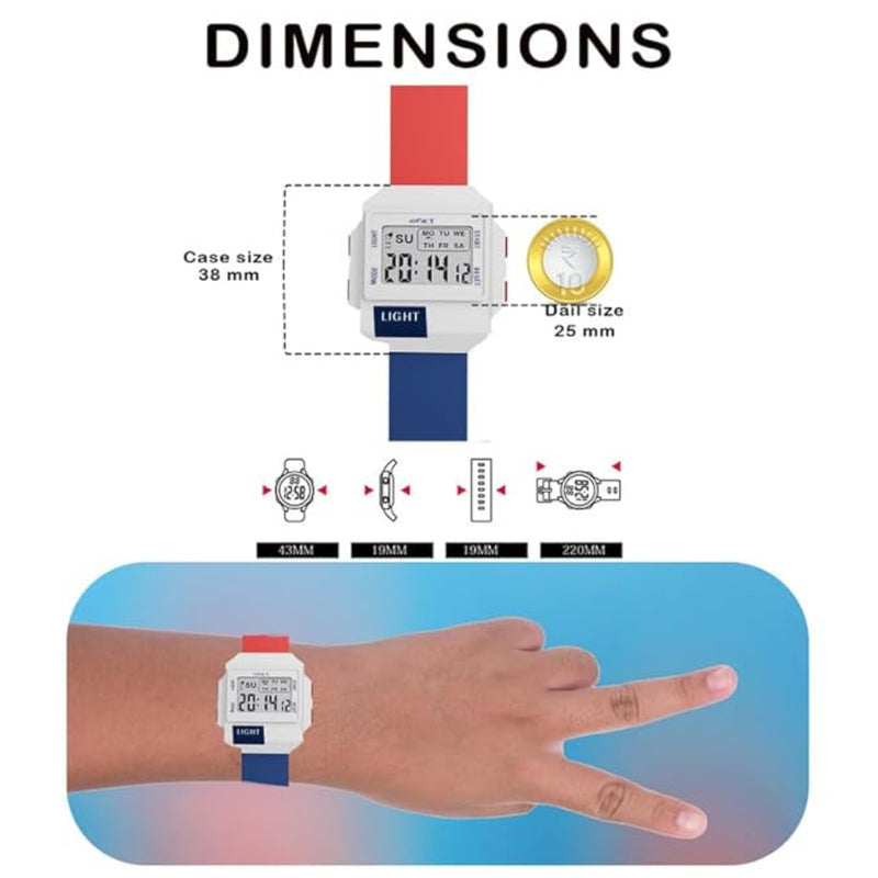 Spiky EVA34 Square Digital Sports Watch for Kids