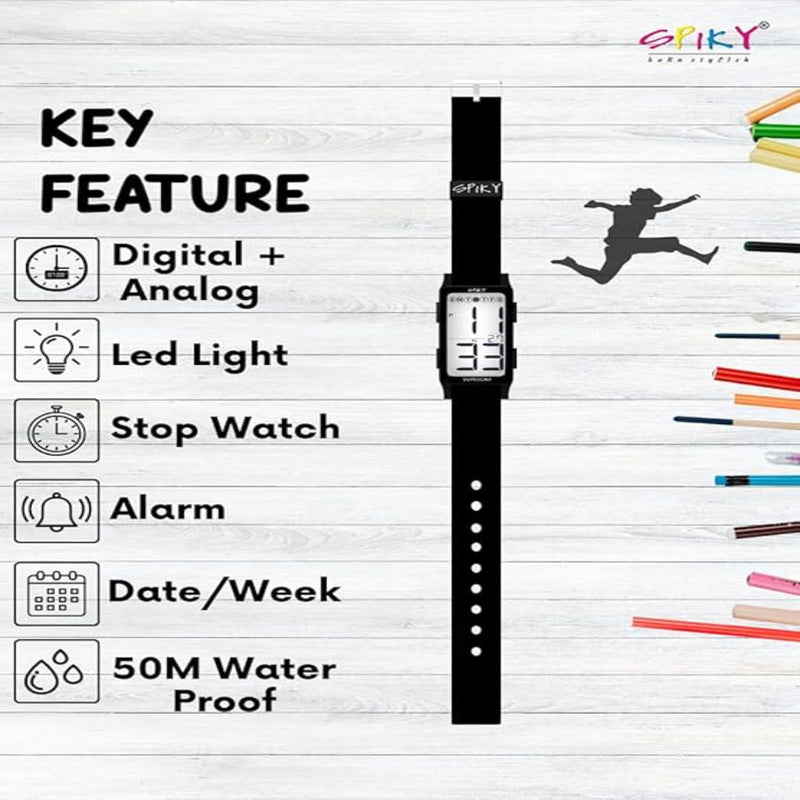 Spiky EVA44 Multi-functional Digital Sports Watch for Kids