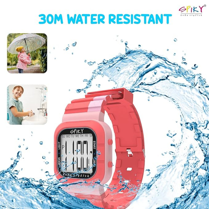 Spiky EVA45 Multi-functional Digital Watch for Kids Boys and Girls