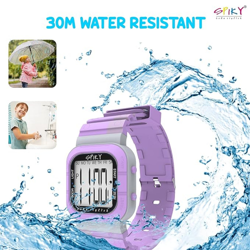Spiky EVA45 Multi-functional Digital Watch for Kids Boys and Girls