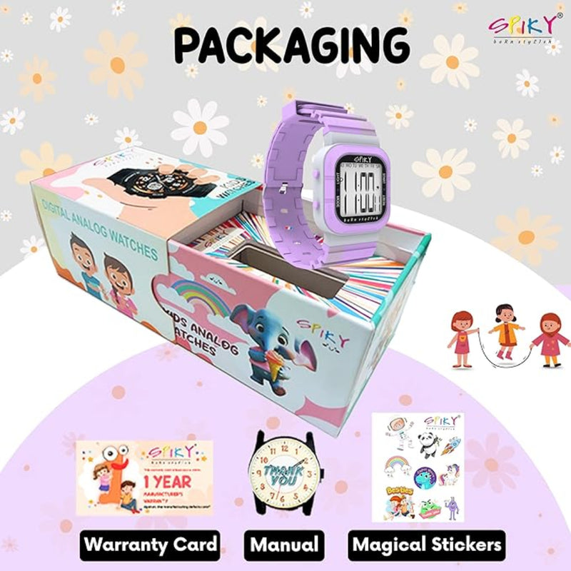 Spiky EVA45 Multi-functional Digital Watch for Kids Boys and Girls