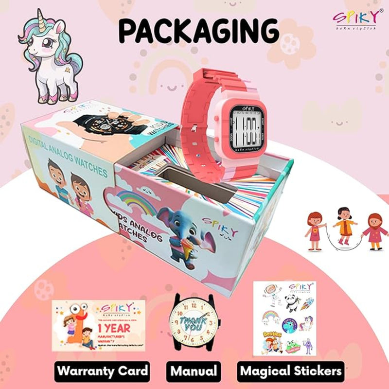 Spiky EVA45 Multi-functional Digital Watch for Kids Boys and Girls