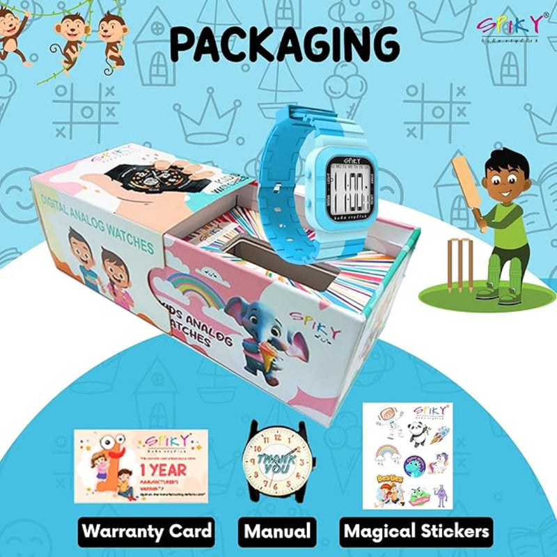 Spiky EVA45 Multi-functional Digital Watch for Kids Boys and Girls