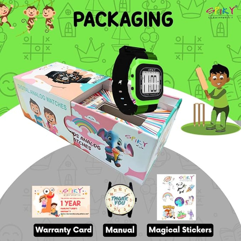 Spiky EVA45 Multi-functional Digital Watch for Kids Boys and Girls