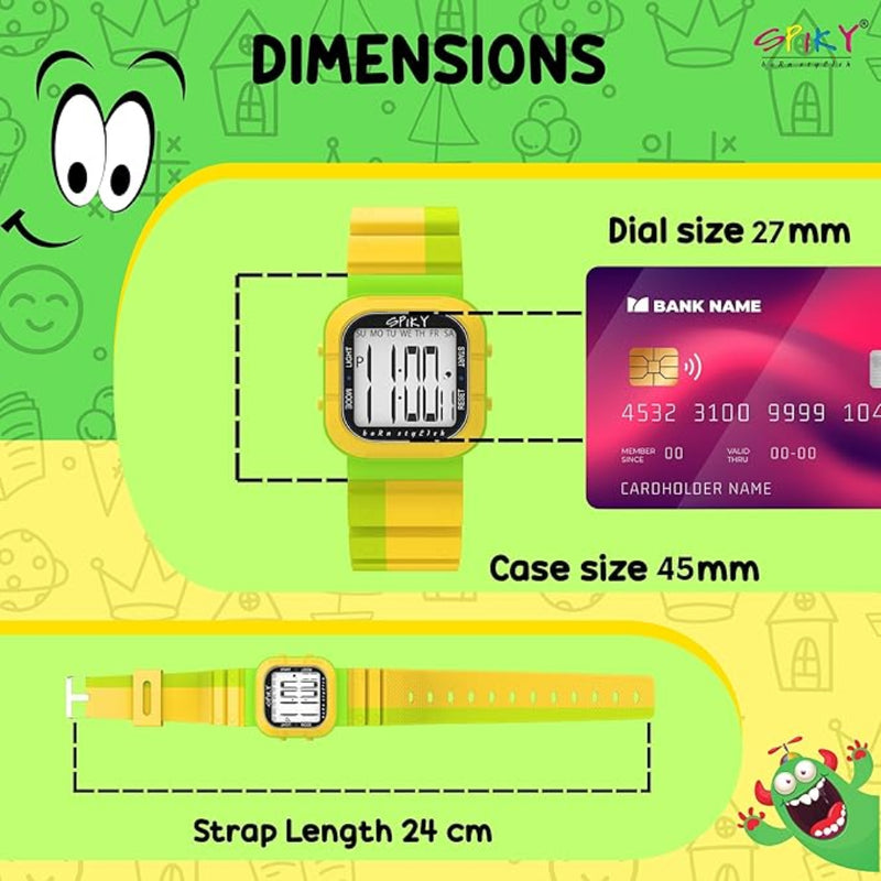 Spiky EVA45 Multi-functional Digital Watch for Kids Boys and Girls