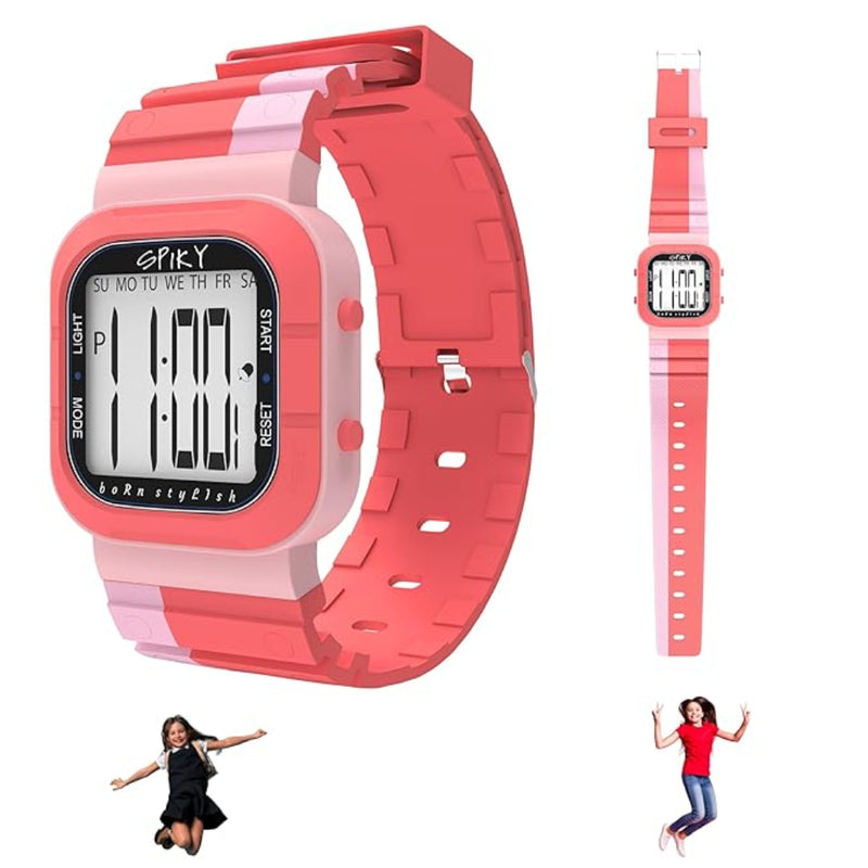 Spiky EVA45 Multi-functional Digital Watch for Kids Boys and Girls
