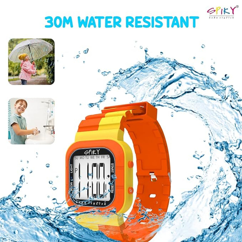 Spiky EVA45 Multi-functional Digital Watch for Kids Boys and Girls