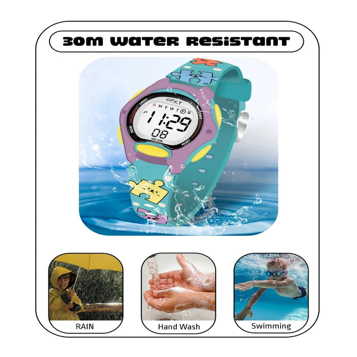 Spiky Eva18 Printed Strap Round Sports Digital Watch-Novelty Toys-Spiky-Toycra