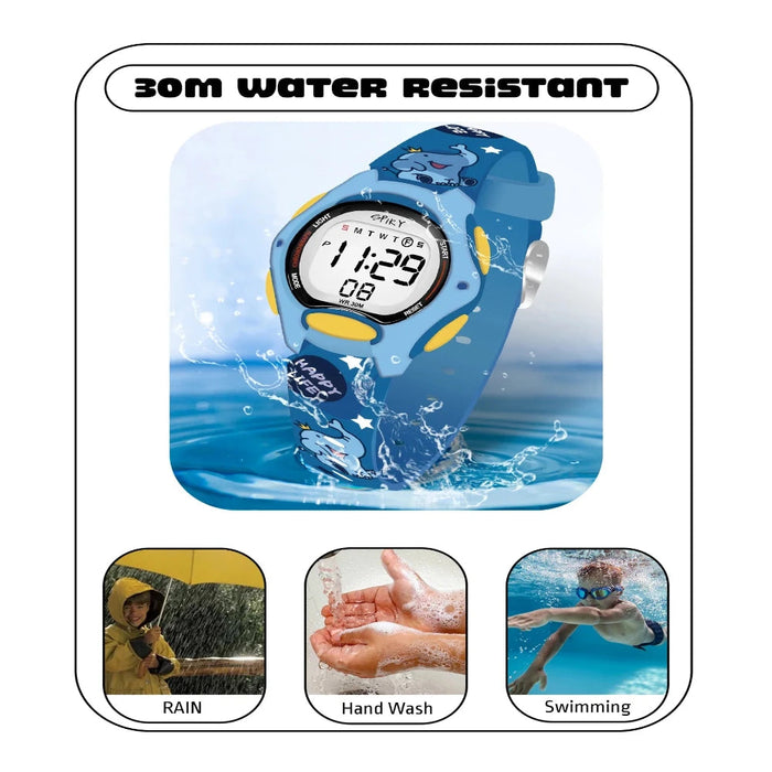 Spiky Eva18 Printed Strap Round Sports Digital Watch-Novelty Toys-Spiky-Toycra