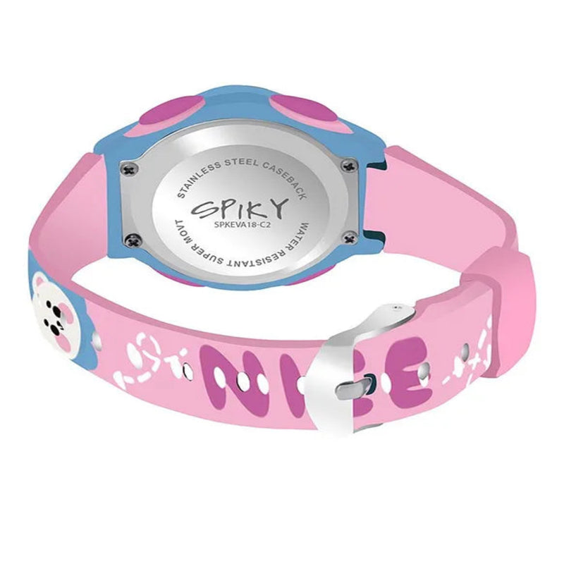 Spiky Eva18 Printed Strap Round Sports Digital Watch