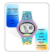 Spiky Eva18 Printed Strap Round Sports Digital Watch