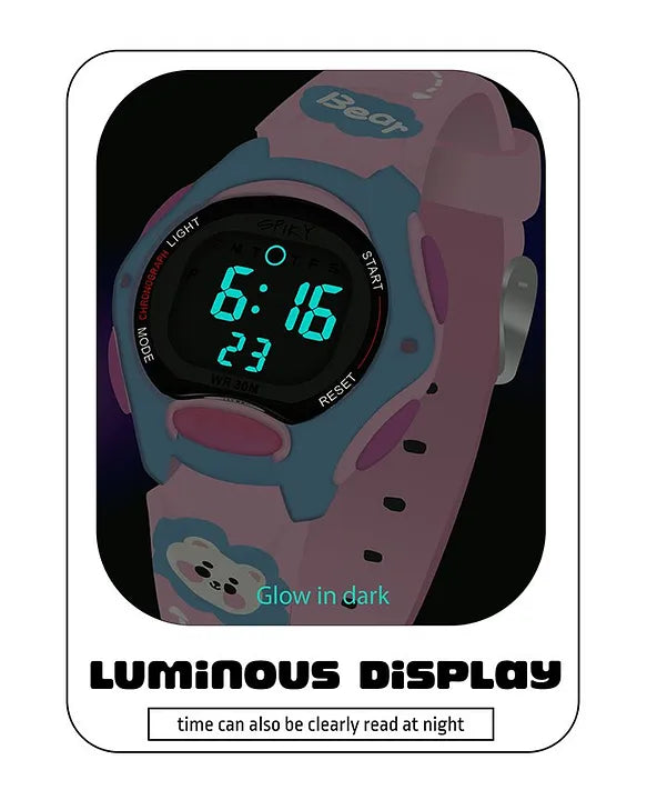 Spiky Eva18 Printed Strap Round Sports Digital Watch