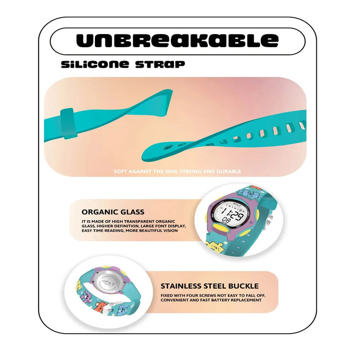 Spiky Eva18 Printed Strap Round Sports Digital Watch-Novelty Toys-Spiky-Toycra