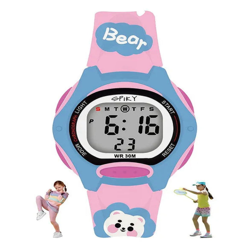 Spiky Eva18 Printed Strap Round Sports Digital Watch