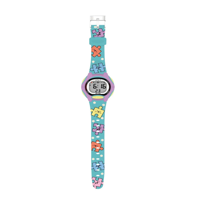 Spiky Eva18 Printed Strap Round Sports Digital Watch