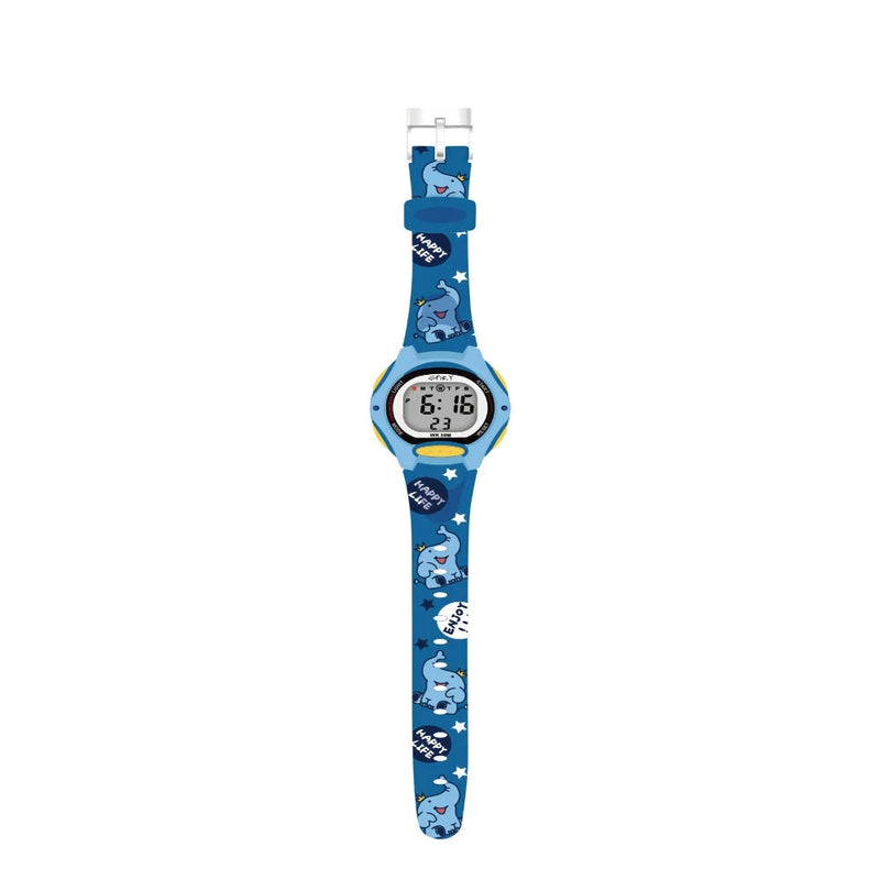 Spiky Eva18 Printed Strap Round Sports Digital Watch