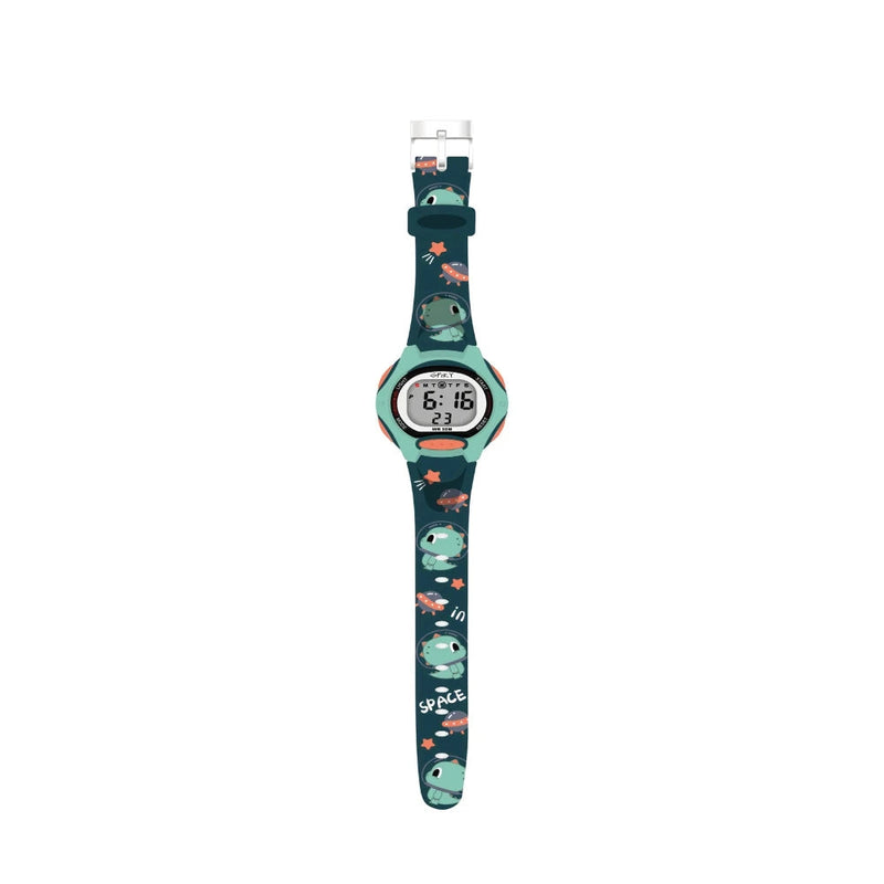 Spiky Eva18 Printed Strap Round Sports Digital Watch