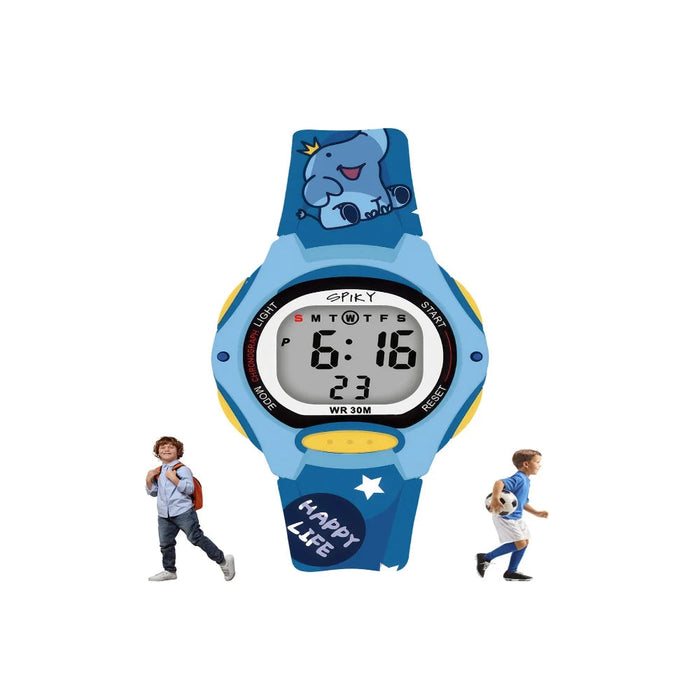 Spiky Eva18 Printed Strap Round Sports Digital Watch-Novelty Toys-Spiky-Toycra