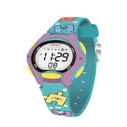 Spiky Eva18 Printed Strap Round Sports Digital Watch