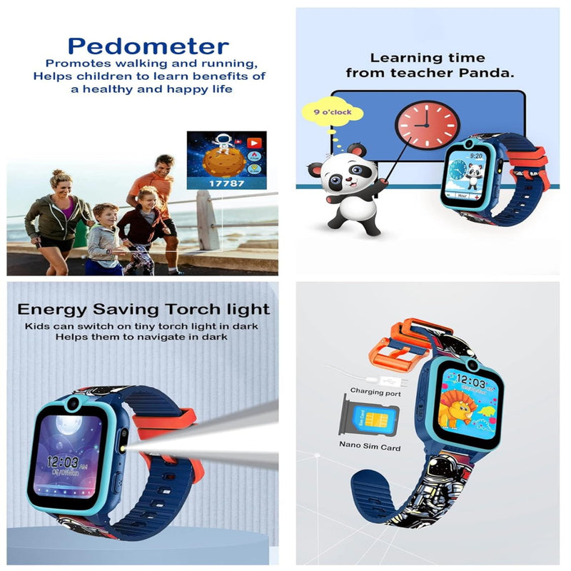 Spiky Griffin Calling Feature Loaded Smartwatch - Blue