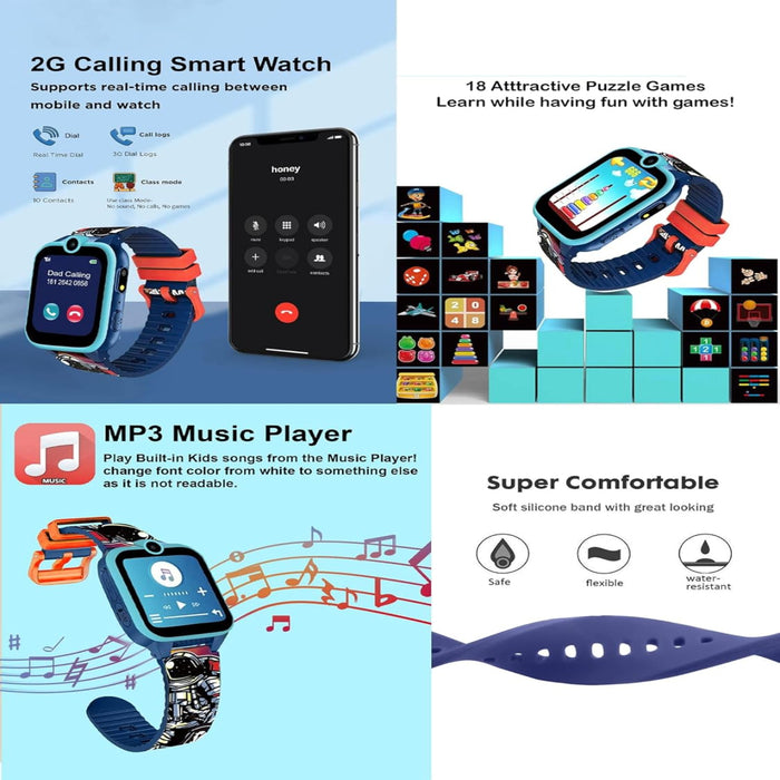 Spiky Griffin Calling Feature Loaded Smartwatch - Blue