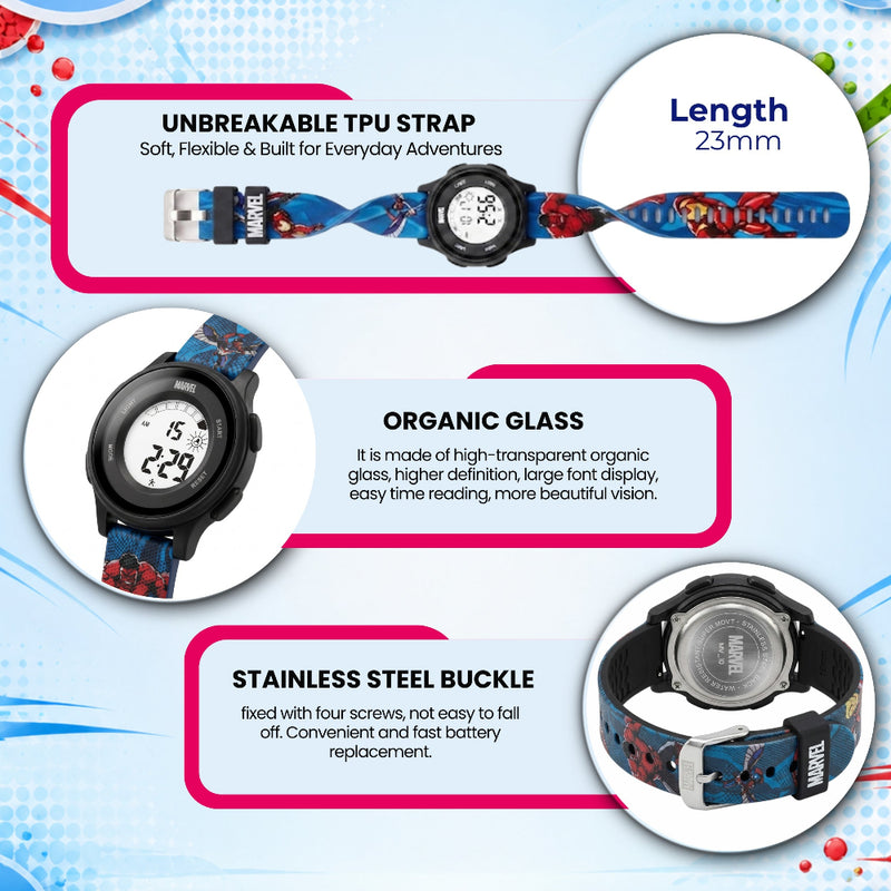 Spiky MV10 Round Kids Digital Watch For Boys & Girls