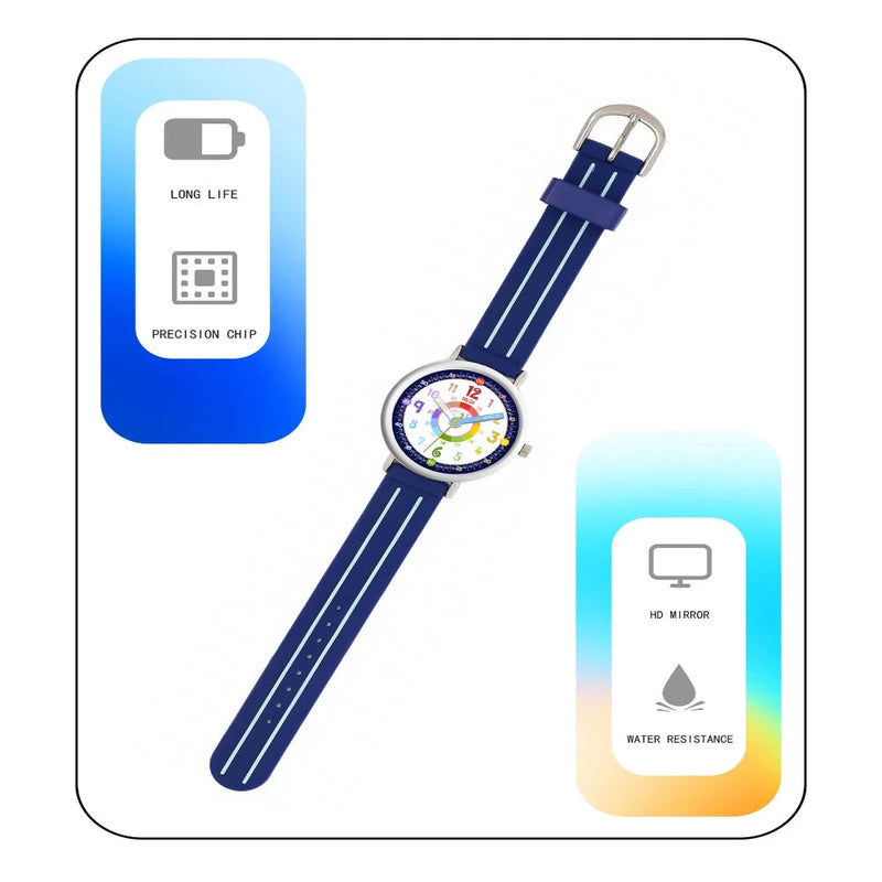 Spiky Round Kids Colorful Time Teaching Analog Watch For Children Boys And Girls
