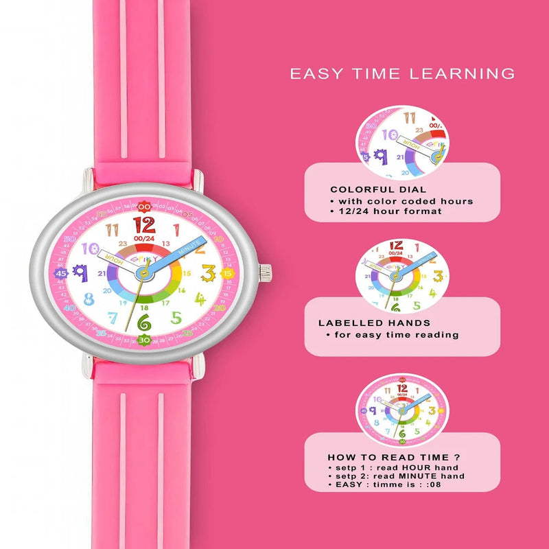 Spiky Round Kids Colorful Time Teaching Analog Watch For Children Boys And Girls