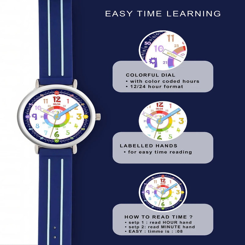 Spiky Round Kids Colorful Time Teaching Analog Watch For Children Boys And Girls