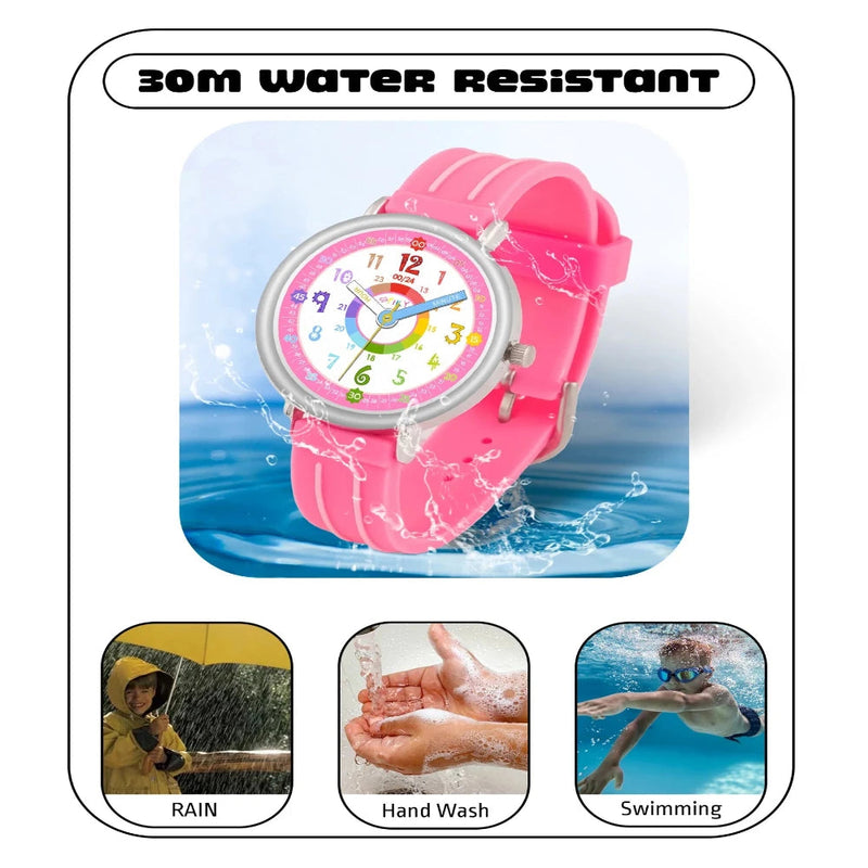 Spiky Round Kids Colorful Time Teaching Analog Watch For Children Boys And Girls