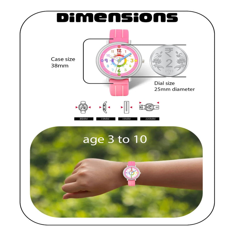 Spiky Round Kids Colorful Time Teaching Analog Watch For Children Boys And Girls