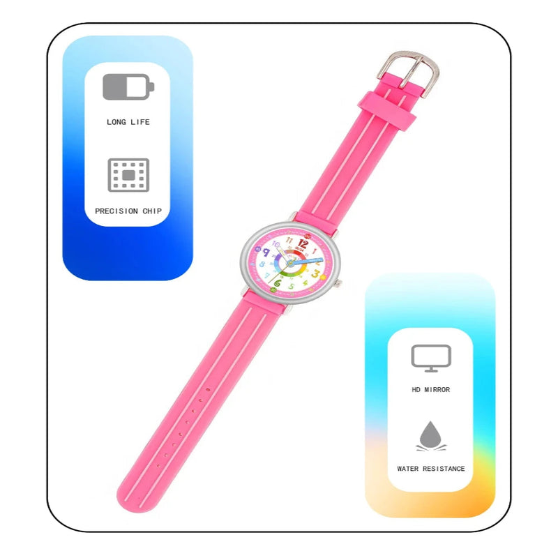 Spiky Round Kids Colorful Time Teaching Analog Watch For Children Boys And Girls