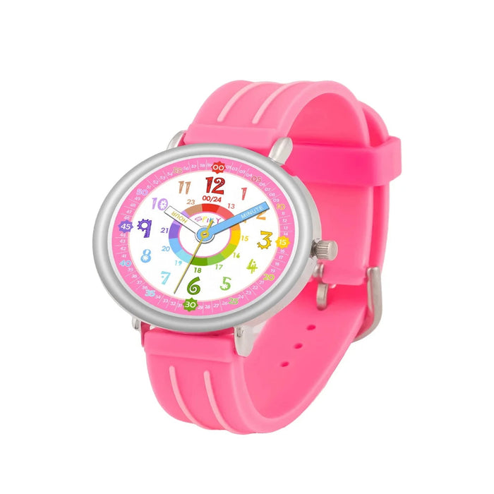 Spiky Round Kids Colorful Time Teaching Analog Watch For Children