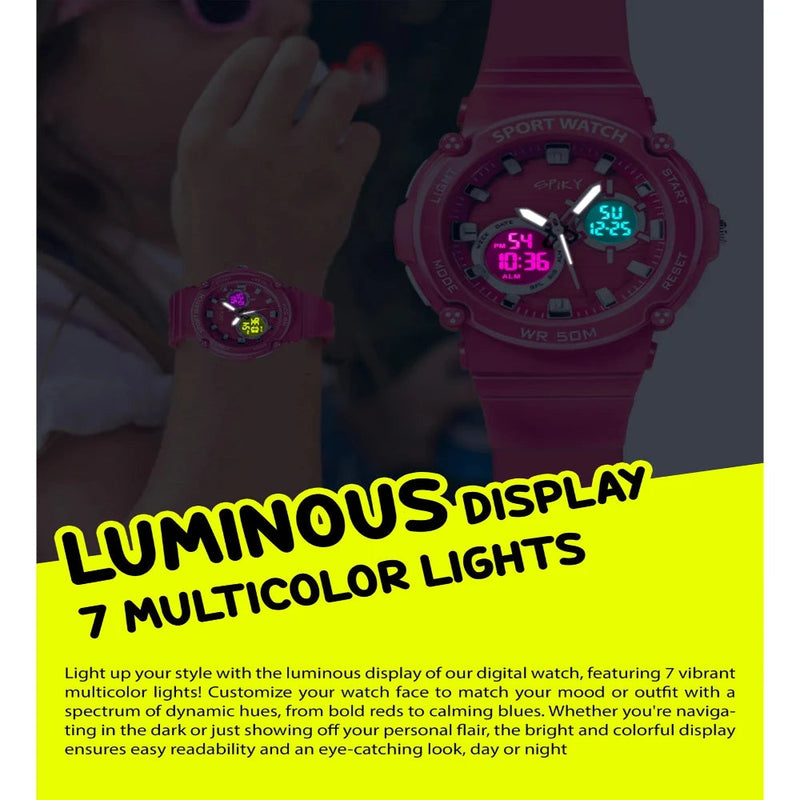 Spiky SPKEVA29 Round Multifunctional Digital Sports Watch