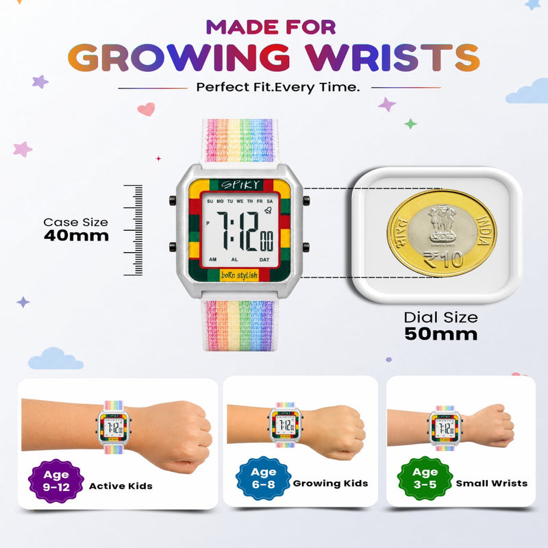 Spiky SPKEVA47 Rectangle Digital Sports Watch For Kids