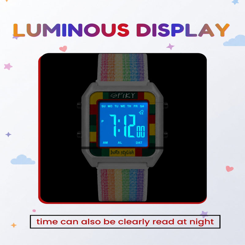 Spiky SPKEVA47 Rectangle Digital Sports Watch For Kids