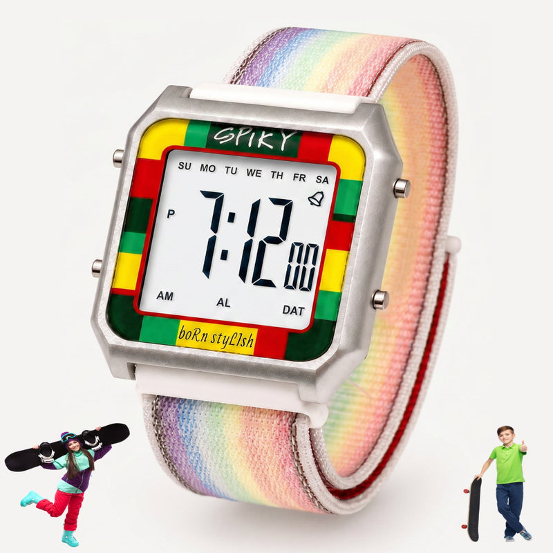 Spiky SPKEVA47 Rectangle Digital Sports Watch For Kids