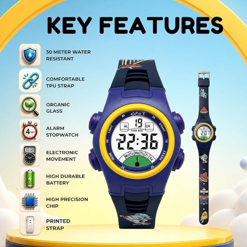 Spiky SPKEVA52 Round Digital Sports Watch