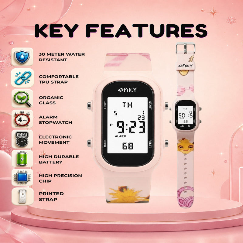Spiky SPKEVA53 Rectangle Kids Digital Watch