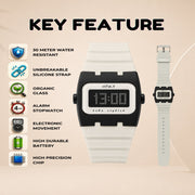 Spiky SPKEVA61 Unique Rectangle Dial Sports Watch With AlarmDay & Date Calendar
