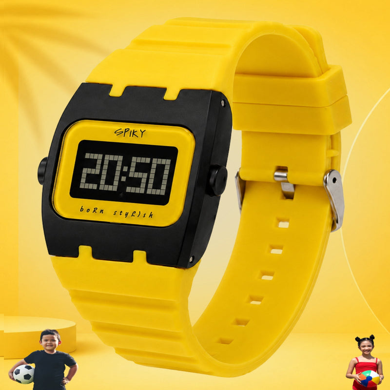 Spiky SPKEVA61 Unique Rectangle Dial Sports Watch With AlarmDay & Date Calendar