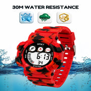 Spiky SPKEVA63 Round Digital Sports Watch For Kids | Military, Camouflage Design